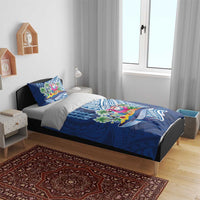 Hawaiian Mele Kalikimaka Bedding Set Funny Santa on Whale Island with Kakau Tattoos - Polynesian Pride