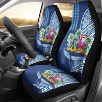 Hawaiian Mele Kalikimaka Car Seat Cover Funny Santa on Whale Island with Kakau Tattoos LT03 - Polynesian Pride