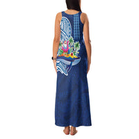 Hawaiian Mele Kalikimaka Family Matching Tank Maxi Dress and Hawaiian Shirt Funny Santa on Whale Island with Kakau Tattoos LT03 - Polynesian Pride