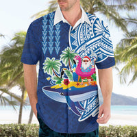 Hawaiian Mele Kalikimaka Hawaiian Shirt Funny Santa on Whale Island with Kakau Tattoos LT03 - Polynesian Pride