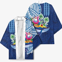 Hawaiian Mele Kalikimaka Kimono Funny Santa on Whale Island with Kakau Tattoos LT03 - Polynesian Pride