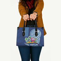 Hawaiian Mele Kalikimaka Leather Bag Funny Santa on Whale Island with Kakau Tattoos LT03 - Polynesian Pride