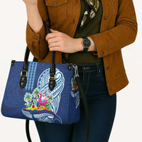 Hawaiian Mele Kalikimaka Leather Bag Funny Santa on Whale Island with Kakau Tattoos LT03 - Polynesian Pride
