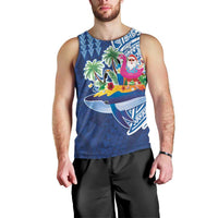 Hawaiian Mele Kalikimaka Men Tank Top Funny Santa on Whale Island with Kakau Tattoos LT03 - Polynesian Pride