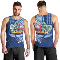 Hawaiian Mele Kalikimaka Men Tank Top Funny Santa on Whale Island with Kakau Tattoos LT03 - Polynesian Pride