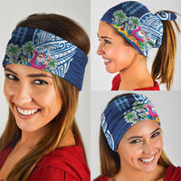 Hawaiian Mele Kalikimaka Neck Gaiter Funny Santa on Whale Island with Kakau Tattoos LT03 - Polynesian Pride