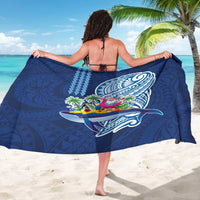 Hawaiian Mele Kalikimaka Sarong Funny Santa on Whale Island with Kakau Tattoos LT03 - Polynesian Pride