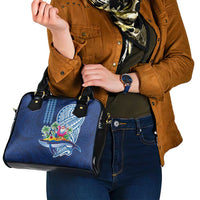 Hawaiian Mele Kalikimaka Shoulder Handbag Funny Santa on Whale Island with Kakau Tattoos LT03 - Polynesian Pride
