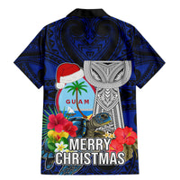 Guam Christmas Family Matching Mermaid Dress and Hawaiian Shirt Santa Gift Latte Stone and Sea Turle Mix Hibiscus Chamorro Blue Style LT03 - Polynesian Pride