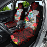 Guam Christmas Car Seat Cover Santa Gift Latte Stone and Sea Turle Mix Hibiscus Chamorro Red Style LT03 - Polynesian Pride