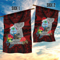 Guam Christmas Garden Flag Santa Gift Latte Stone and Sea Turle Mix Hibiscus Chamorro Red Style LT03 - Polynesian Pride