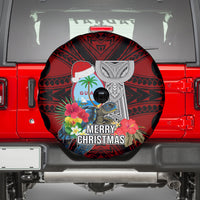 Guam Christmas Spare Tire Cover Santa Gift Latte Stone and Sea Turle Mix Hibiscus Chamorro Red Style LT03 - Polynesian Pride