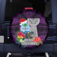 Guam Christmas Spare Tire Cover Santa Gift Latte Stone and Sea Turle Mix Hibiscus Chamorro Pink Style LT03 - Polynesian Pride