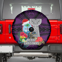 Guam Christmas Spare Tire Cover Santa Gift Latte Stone and Sea Turle Mix Hibiscus Chamorro Pink Style LT03 - Polynesian Pride