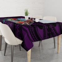 Guam Christmas Tablecloth Santa Gift Latte Stone and Sea Turle Mix Hibiscus Chamorro Pink Style LT03