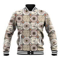 Tukenny Pattern Fijian War Clubs Baseball Jacket LT03 Unisex Beige - Polynesian Pride