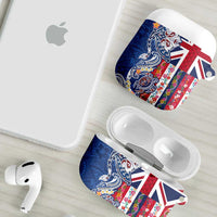 Hawaiian Manta Ray and Turtle Tribal Tattoo AirPods Case With Hawaii Flag and Flowers LT03 - Polynesian Pride