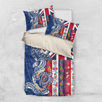 Hawaiian Manta Ray and Turtle Tribal Tattoo Bedding Set With Hawaii Flag and Flowers