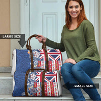 Hawaiian Manta Ray and Turtle Tribal Tattoo Travel Bag With Hawaii Flag and Flowers LT03 - Polynesian Pride