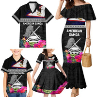 Personalized American Samoa Flag Day Family Matching Mermaid Dress and Hawaiian Shirt Tanoa and Fue mix Hibiscus Flower Polynesian Pattern LT03 - Polynesian Pride