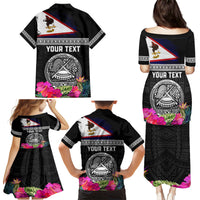 Personalized American Samoa Flag Day Family Matching Puletasi and Hawaiian Shirt Tanoa and Fue mix Hibiscus Flower Polynesian Pattern LT03 - Polynesian Pride