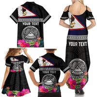 Personalized American Samoa Flag Day Family Matching Summer Maxi Dress and Hawaiian Shirt Tanoa and Fue mix Hibiscus Flower Polynesian Pattern LT03 - Polynesian Pride