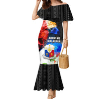 Philippines Independence Day Family Matching Mermaid Dress and Hawaiian Shirt Philippines Eagle and Sampaguita Jasmine Yakan Tribal