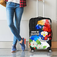 Philippines Independence Day Luggage Cover Philippines Eagle and Sampaguita Jasmine Yakan Tribal