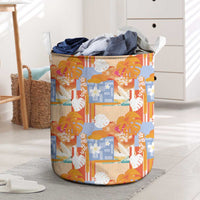 Hawaiian and Japanese Culture Together Laundry Basket Palaka Japanese Art and Tropical Motif Tribal Patchwork LT03 Multicolor - Polynesian Pride