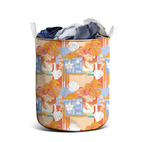 Hawaiian and Japanese Culture Together Laundry Basket Palaka Japanese Art and Tropical Motif Tribal Patchwork LT03 - Polynesian Pride