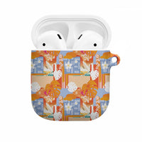 Hawaiian and Japanese Culture Together AirPods Case Palaka Japanese Art and Tropical Motif Tribal Patchwork LT03 Multicolor - Polynesian Pride