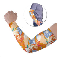 Hawaiian and Japanese Culture Together Arm Sleeves Palaka Japanese Art and Tropical Motif Tribal Patchwork LT03 Set of 2 Multicolor - Polynesian Pride