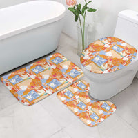 Hawaiian and Japanese Culture Together Bathroom Set Palaka Japanese Art and Tropical Motif Tribal Patchwork LT03 - Polynesian Pride
