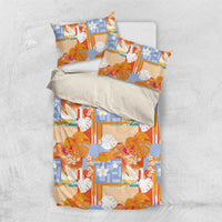Hawaiian and Japanese Culture Together Bedding Set Palaka Japanese Art and Tropical Motif Tribal Patchwork LT03 US Twin 172cm x 218cm Multicolor - Polynesian Pride