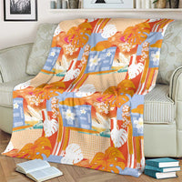 Hawaiian and Japanese Culture Together Blanket Palaka Japanese Art and Tropical Motif Tribal Patchwork LT03 - Polynesian Pride
