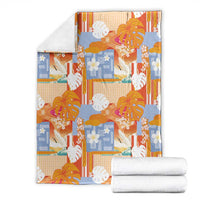 Hawaiian and Japanese Culture Together Blanket Palaka Japanese Art and Tropical Motif Tribal Patchwork LT03 - Polynesian Pride
