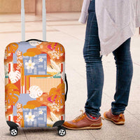 Hawaiian and Japanese Culture Together Luggage Cover Palaka Japanese Art and Tropical Motif Tribal Patchwork LT03 Multicolor - Polynesian Pride