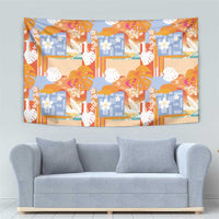 Hawaiian and Japanese Culture Together Tapestry Palaka Japanese Art and Tropical Motif Tribal Patchwork LT03 - Polynesian Pride