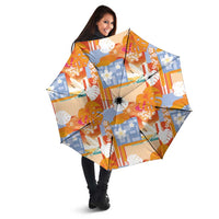 Hawaiian and Japanese Culture Together Umbrella Palaka Japanese Art and Tropical Motif Tribal Patchwork LT03 - Polynesian Pride