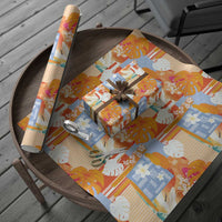 Hawaiian and Japanese Culture Together Wrapping Paper Palaka Japanese Art and Tropical Motif Tribal Patchwork LT03 - Polynesian Pride