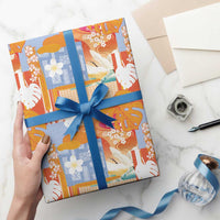 Hawaiian and Japanese Culture Together Wrapping Paper Palaka Japanese Art and Tropical Motif Tribal Patchwork LT03 - Polynesian Pride