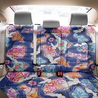 Hawaiian and Japanese Culture Together Back Car Seat Cover Hawaiian Archipelago Shape Sea Animals LT03 - Polynesian Pride