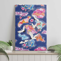 Hawaiian and Japanese Culture Together Canvas Wall Art Hawaiian Archipelago Shape Sea Animals LT03 - Polynesian Pride