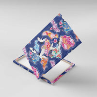 Hawaiian and Japanese Culture Together Canvas Wall Art Hawaiian Archipelago Shape Sea Animals LT03 With Frame Multicolor - Polynesian Pride