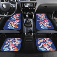Hawaiian and Japanese Culture Together Car Mats Hawaiian Archipelago Shape Sea Animals LT03 Set 4pcs Multicolor - Polynesian Pride
