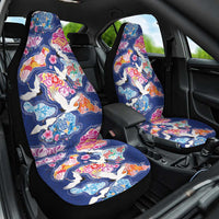Hawaiian and Japanese Culture Together Car Seat Cover Hawaiian Archipelago Shape Sea Animals LT03 One Size Multicolor - Polynesian Pride