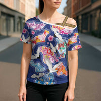 Hawaiian and Japanese Culture Together Cross Shoulder Shirt Hawaiian Archipelago Shape Sea Animals LT03 - Polynesian Pride