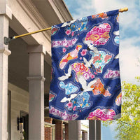 Hawaiian and Japanese Culture Together Garden Flag Hawaiian Archipelago Shape Sea Animals LT03 House Flag Multicolor - Polynesian Pride