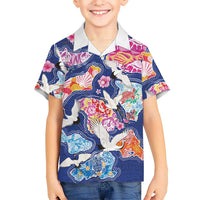 Hawaiian and Japanese Culture Together Hawaiian Shirt Hawaiian Archipelago Shape Sea Animals LT03 - Polynesian Pride