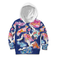 Hawaiian and Japanese Culture Together Kid Hoodie Hawaiian Archipelago Shape Sea Animals LT03 Hoodie Multicolor - Polynesian Pride